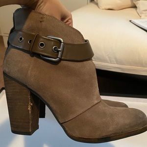 BCBG Distressed Suede Booties